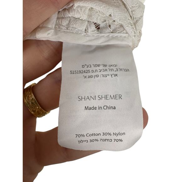 Shani Shemer Madison Floral Lace Pants Ruched Sexy Boho Chic Resort Cream Size M - Picture 10 of 10